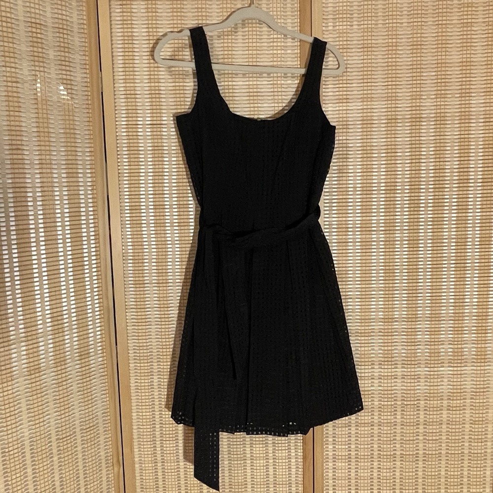 Anne Klein Womens 8 Sleeveless Black Belted Dress Lined Sexy Fit And Flare